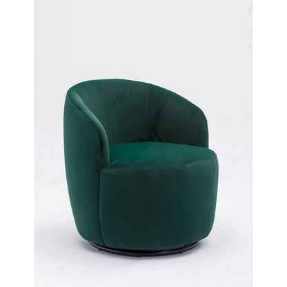 Swivel Accent Chair, Modern Round Vanity Chair for Living Room, Comfy Velvet Barrel Armchair, Small Single Sofa