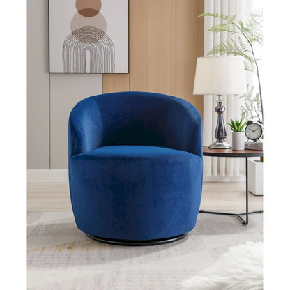 Swivel Accent Chair, Modern Round Vanity Chair for Living Room, Comfy Velvet Barrel Armchair, Small Single Sofa