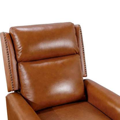 COZYMAN Mid-century Genuine Leather Recliner Push Back Adjustable Recliner Chairs with Comfortable Arms Set of 2