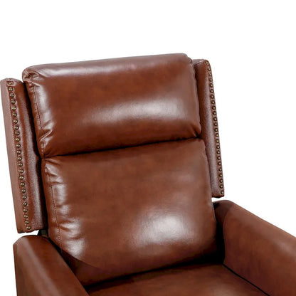 COZYMAN Mid-century Genuine Leather Recliner Push Back Adjustable Recliner Chairs with Comfortable Arms Set of 2