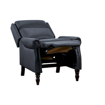 COZYMAN Mid-century Genuine Leather Recliner Push Back Adjustable Recliner Chairs with Comfortable Arms Set of 2