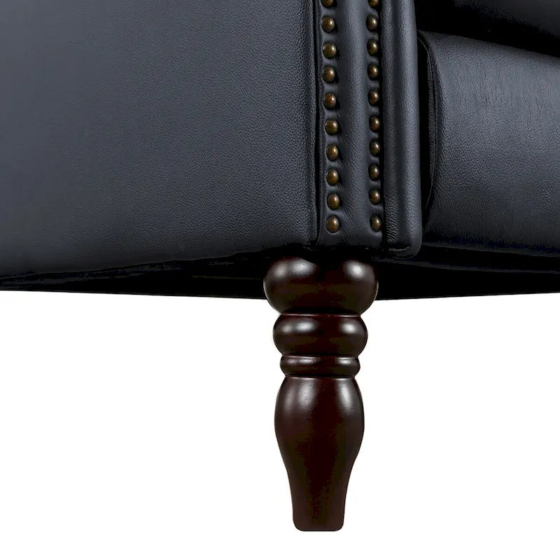 COZYMAN Mid-century Genuine Leather Recliner Push Back Adjustable Recliner Chairs with Comfortable Arms Set of 2