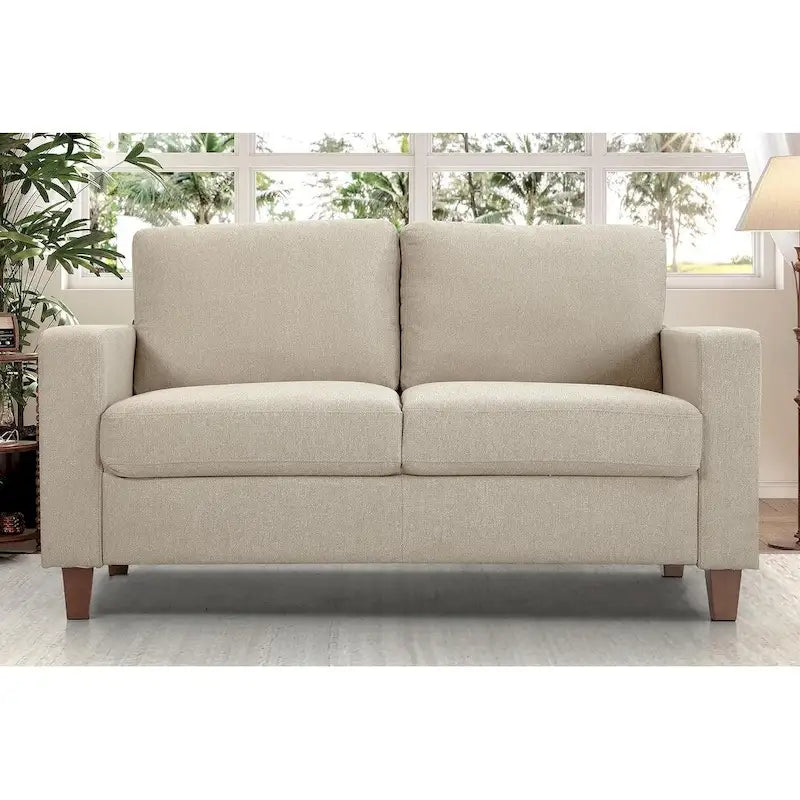 US Pride Furniture Miles Mid Century Modern Loveseat 2 Seater Sofa Couch with Reversible Back Pillows Large