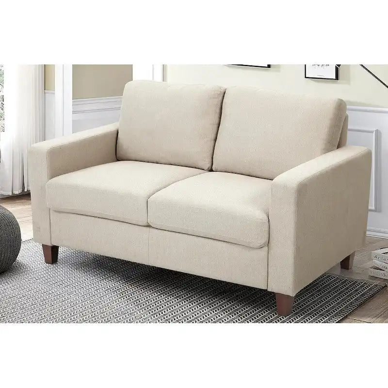 US Pride Furniture Miles Mid Century Modern Loveseat 2 Seater Sofa Couch with Reversible Back Pillows Large