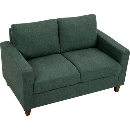 US Pride Furniture Miles Mid Century Modern Loveseat 2 Seater Sofa Couch with Reversible Back Pillows Large
