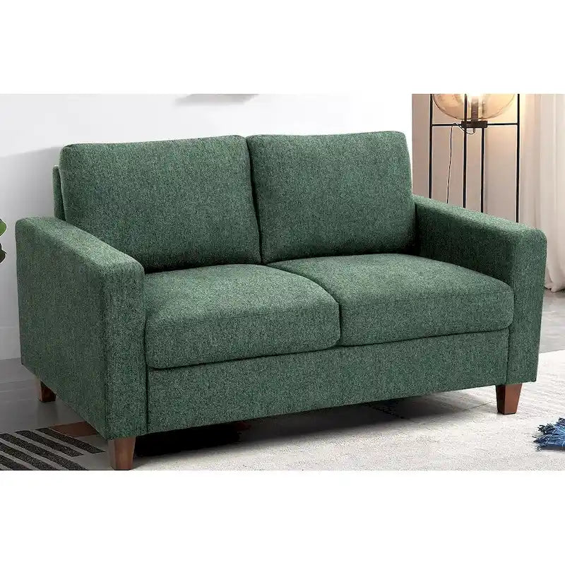 US Pride Furniture Miles Mid Century Modern Loveseat 2 Seater Sofa Couch with Reversible Back Pillows Large