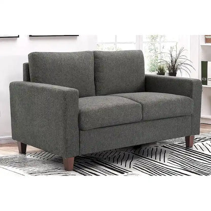 US Pride Furniture Miles Mid Century Modern Loveseat 2 Seater Sofa Couch with Reversible Back Pillows Large