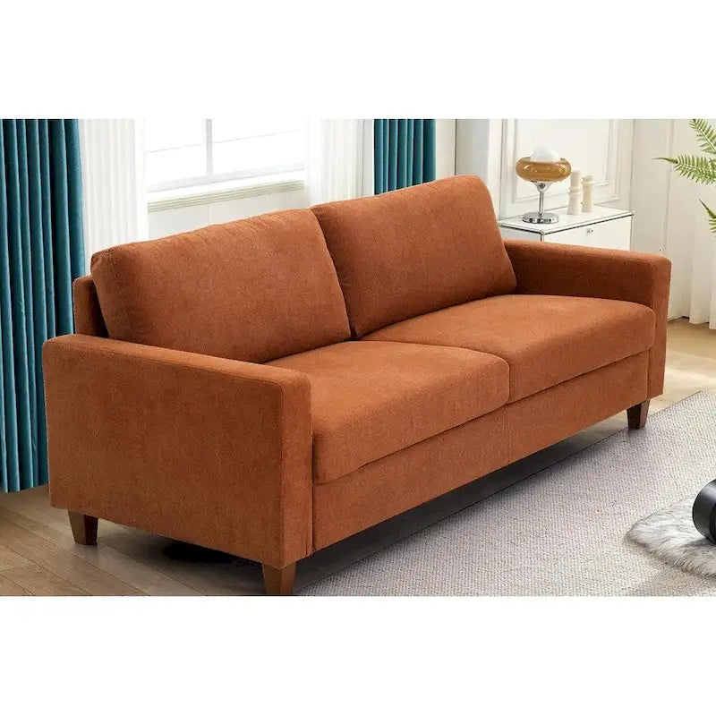 US Pride Furniture Miles Mid Century Modern Loveseat 2 Seater Sofa Couch with Reversible Back Pillows Large