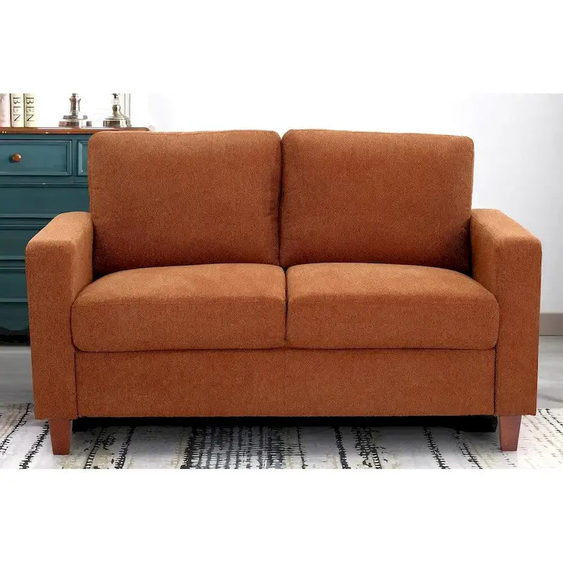 US Pride Furniture Miles Mid Century Modern Loveseat 2 Seater Sofa Couch with Reversible Back Pillows Large
