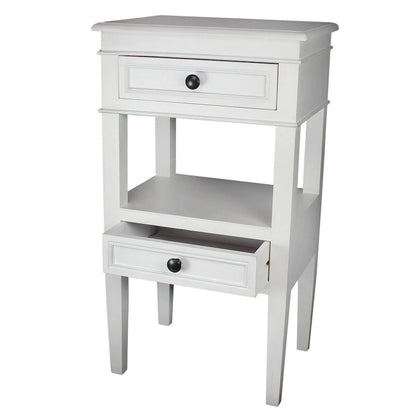 Modern Designs Middle Shelf Wooden Side Table with Two Drawers