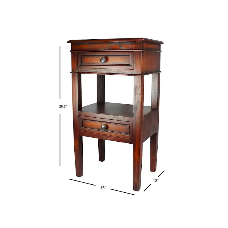 Modern Designs Middle Shelf Wooden Side Table with Two Drawers