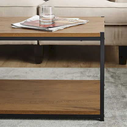 Caffoz Tall Center Table Coffee Table with Storage Shelf
