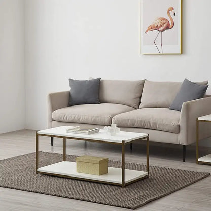 Caffoz Tall Center Table Coffee Table with Storage Shelf