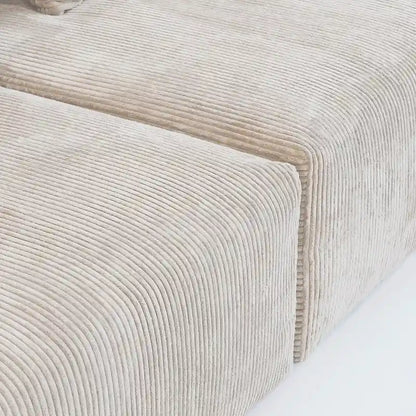 Comfy Corduroy Upholstered Deep Seat Sofa & Couch With Wood Legs and 4 Pillows