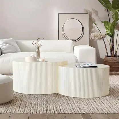 Vertical Stripe Design Nesting Coffee Table Set