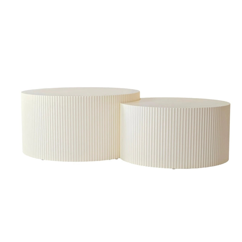 Vertical Stripe Design Nesting Coffee Table Set