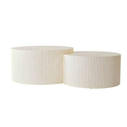 Vertical Stripe Design Nesting Coffee Table Set