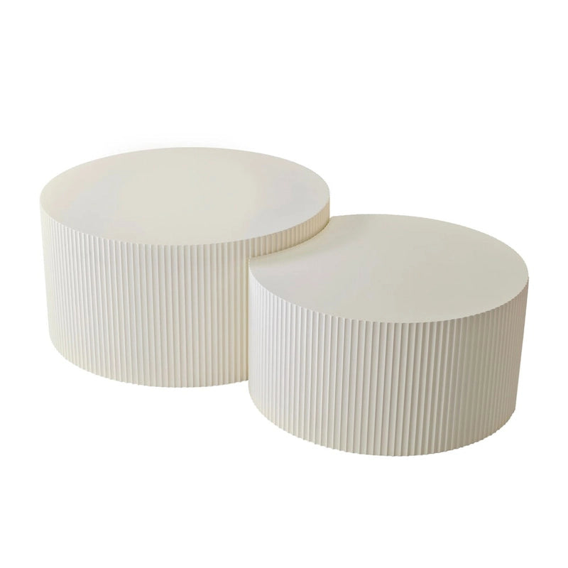 Vertical Stripe Design Nesting Coffee Table Set
