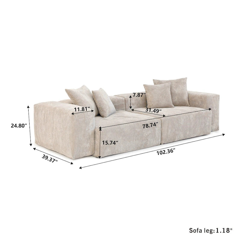 3PCS Modern Couch Set Living Room Furniture Set