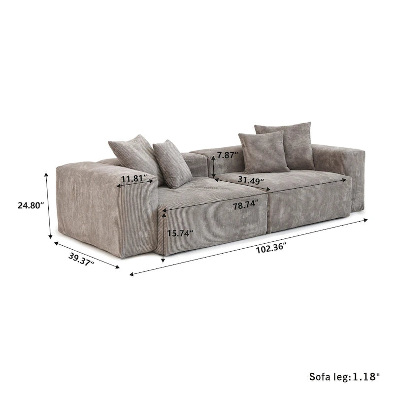 3PCS Modern Couch Set Living Room Furniture Set