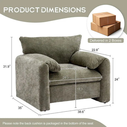 Chenille Oversized Armchair Accent Chair Single Sofa