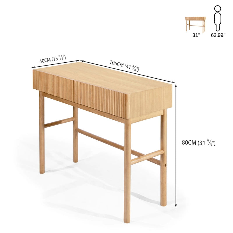 Solid Wood Console Table with 2-Drawer