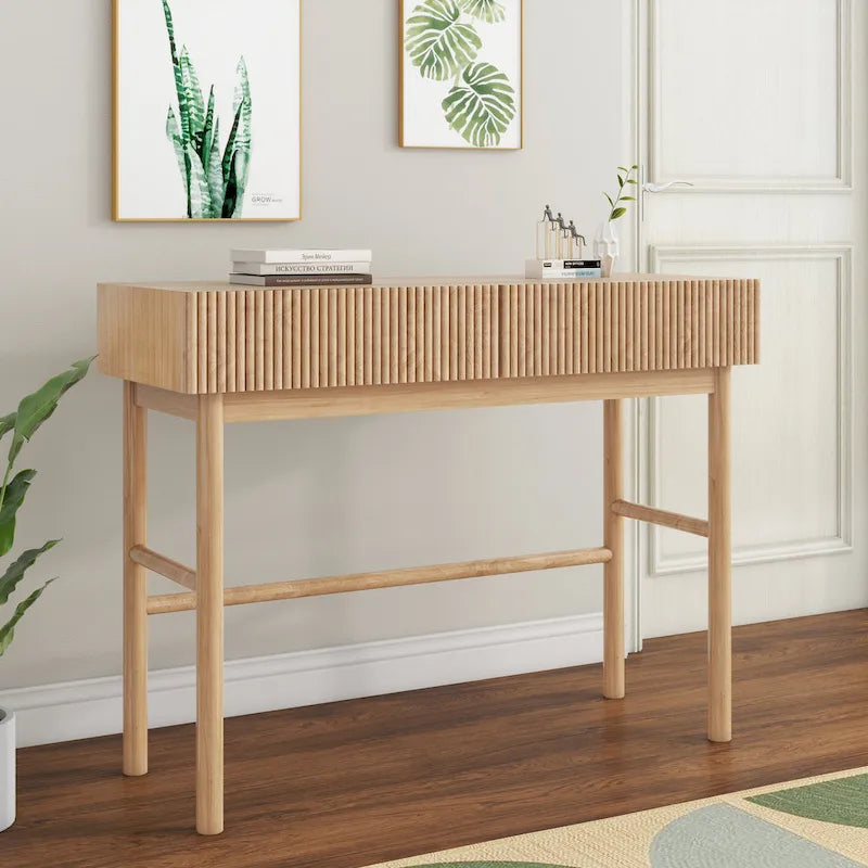 Solid Wood Console Table with 2-Drawer