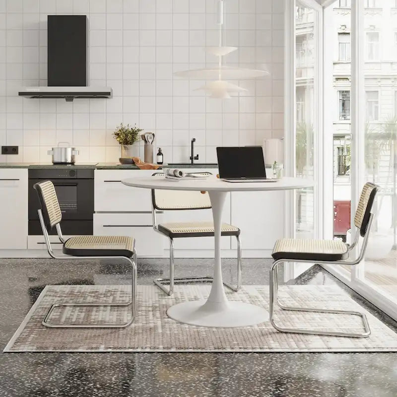 Modern Round Dining Table With Four Patchwork Tabletops