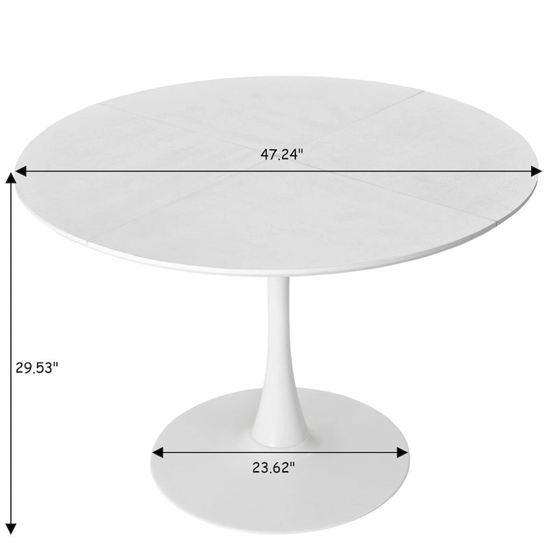 Modern Round Dining Table With Four Patchwork Tabletops