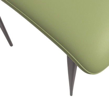 Aspen Dining Chair with Leather Seat in Black Metal by LeisureMod