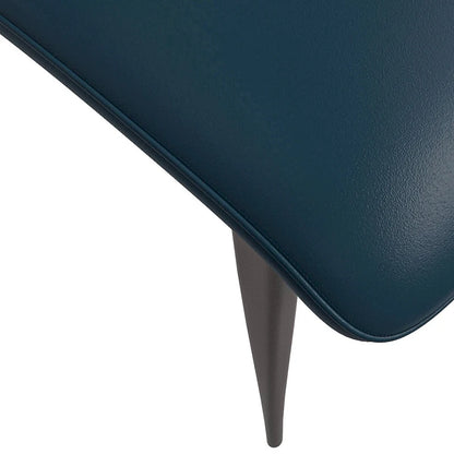 Aspen Dining Chair with Leather Seat in Black Metal by LeisureMod