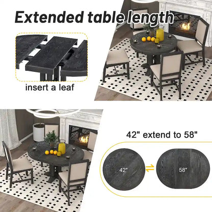 Dining Table Extendable Round Table