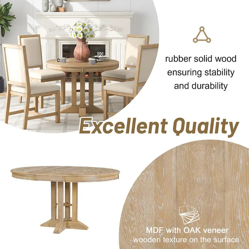 Dining Table Extendable Round Table