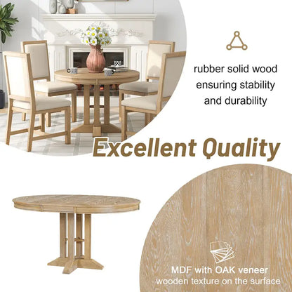 Dining Table Extendable Round Table