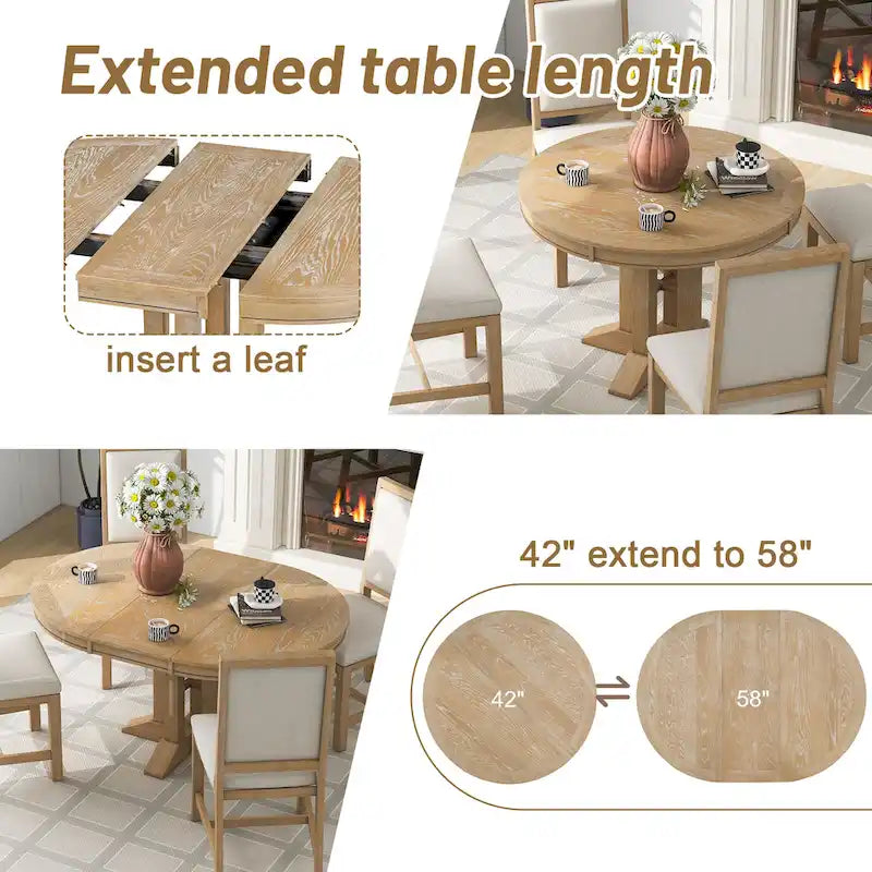 Dining Table Extendable Round Table