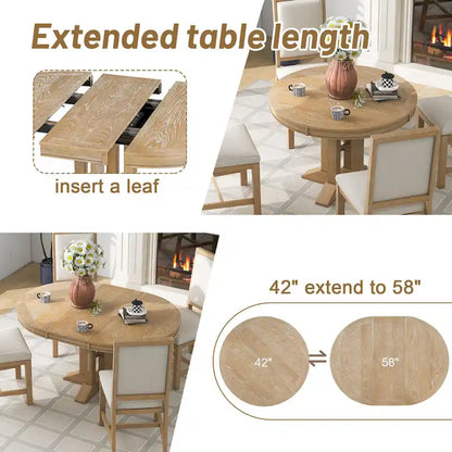 Dining Table Extendable Round Table