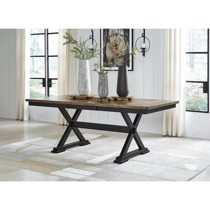 Signature Design by Ashley Wildenauer Brown/Black Dining Extension Table - 40 W x 78 D x 30.13 H