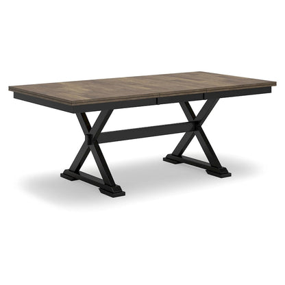 Signature Design by Ashley Wildenauer Brown/Black Dining Extension Table - 40 W x 78 D x 30.13 H