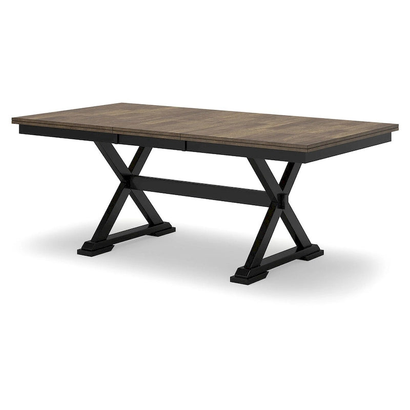 Signature Design by Ashley Wildenauer Brown/Black Dining Extension Table - 40 W x 78 D x 30.13 H