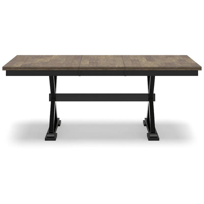 Signature Design by Ashley Wildenauer Brown/Black Dining Extension Table - 40 W x 78 D x 30.13 H
