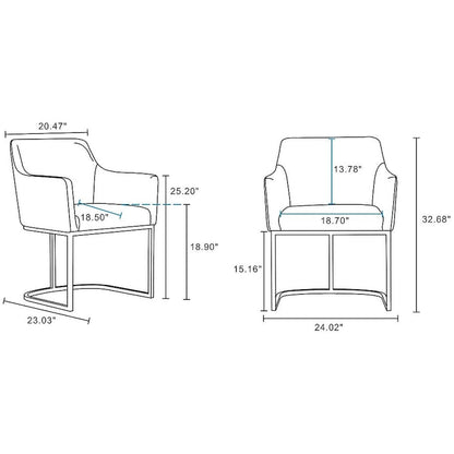 Manhattan Comfort Modern Serena Leatherette Upholstered Dining Chair Set