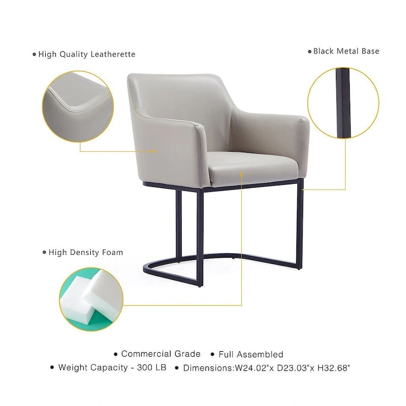 Manhattan Comfort Modern Serena Leatherette Upholstered Dining Chair Set