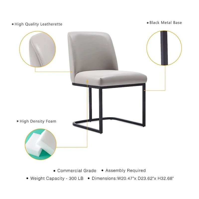 Manhattan Comfort Modern Serena Leatherette Upholstered Dining Chair Set