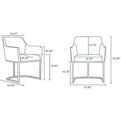Manhattan Comfort Modern Serena Leatherette Upholstered Dining Chair Set