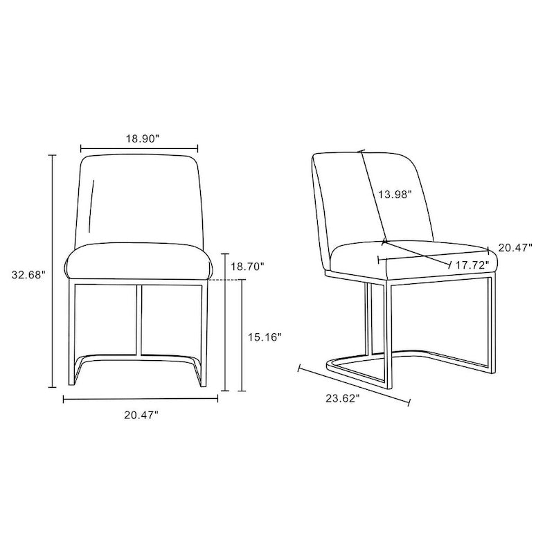 Manhattan Comfort Modern Serena Leatherette Upholstered Dining Chair Set