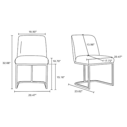 Manhattan Comfort Modern Serena Leatherette Upholstered Dining Chair Set