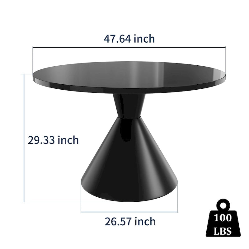 Clihome Round High Gloss Large Countertop Dining Table