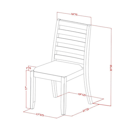 East West Furniture dining set - a dinner table & Stackable kitchen chairs - Wire-brushed Black (Pieces & Seat Options)