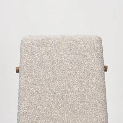 Cavett Cream Boucle Upholstered Seat W/Dark Brown Wood Frame Dining Chair