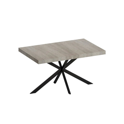 Retro Rectangular Extendable Dining Table with Storage Box